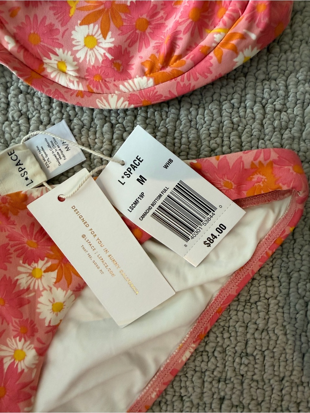 L*Space Pink Floral Bikini Set - Picture 2 of 3